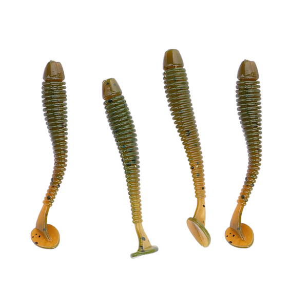 50 stk 5 cm Myke Plast Fiske Agner T-hale Grub Worm Agner Fiskeutstyr Tilbehør Svart