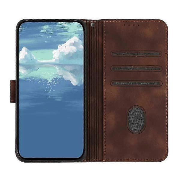 Etui til iPhone 14 Magnetisk Flip-etui i PU-læder med kortplads og stativ Brown