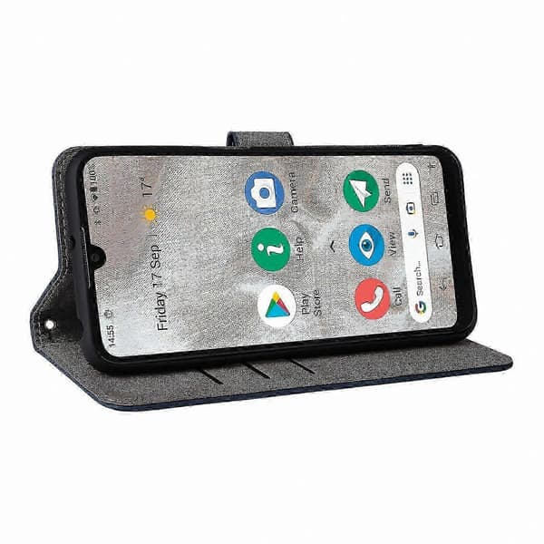 Doro 8100/8200 Plånboksfodral med stativ och rem, telefonfodral i PU-läder Blue