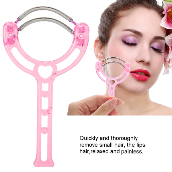 TIMH Portable Face Lips Hiustenepilaattorin poisto muovijousilaitteen kauneustyökalu (vaaleanpunainen)