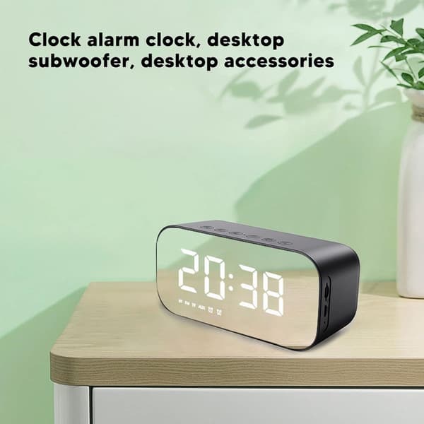 Multifunctional Digital Alarm Clock - Dual Alarm, Bluetooth Speaker with FM Radio, Adjustable Brightness and Temperature Display[BEMS]