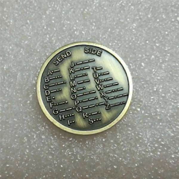 【BEMS】CW Morse Code commemorative coin CW training coin Morse Code training coin Compatible with beginner radio enthusiasts Bronze