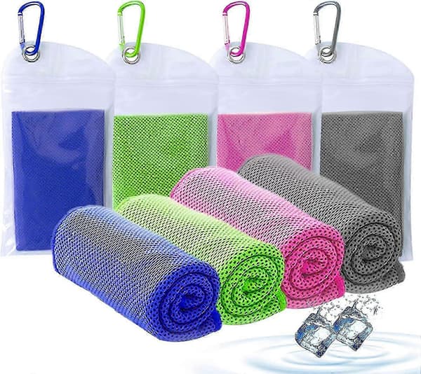4-pak mikrofiber kølehåndklæder til nakken, superabsorberende kølehåndklæder[BEMS]