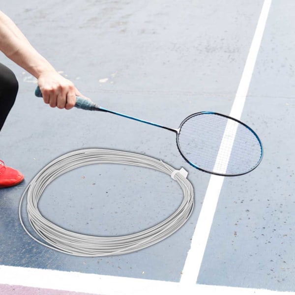 2 st hållbara 10m högflexibla badmintonsträngar träningsracket linjer (vit)