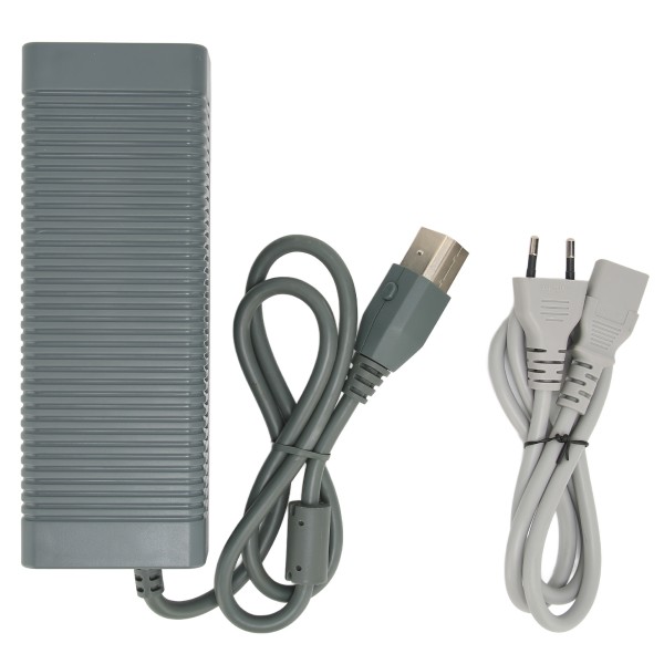 Til Xbox 360 Strømadapter Spilkonsol Strømforsyning Oplader med strømledning 185‑265VEU stik ++