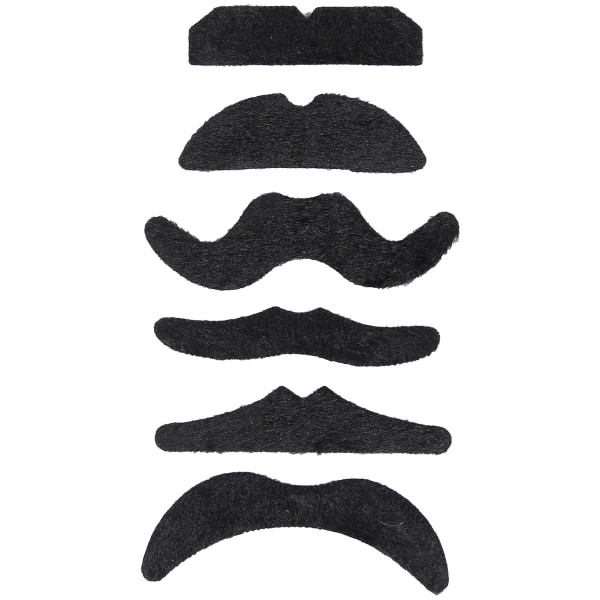 6st rolig falsk mustasch självhäftande svart falskt skägg för fester Halloween jul++/