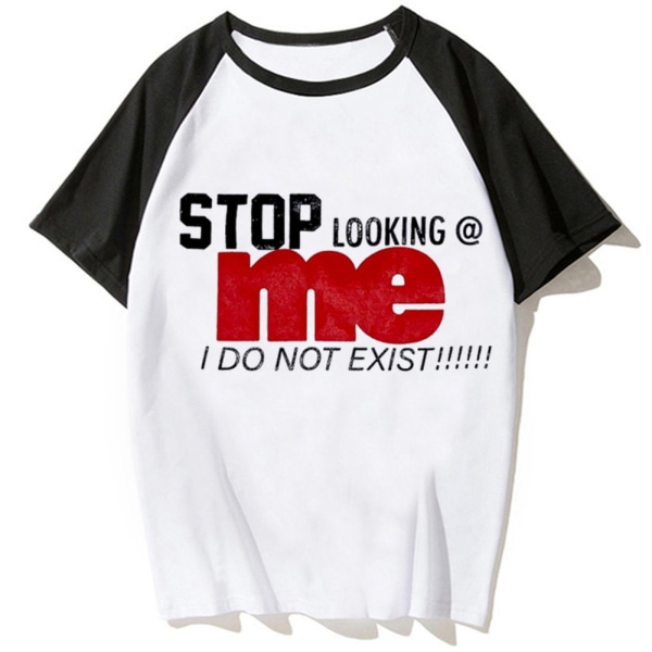 Y2k t-shirts kvinnor Japansk rolig Tee girl Y2k kläder NO.5 STOP LOOKING Me 3XL