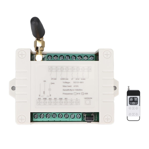Motorfjärrkontrollströmbrytare DC 12V 24V 36V 433MHz Justerbar motor framåt och bakåt fjärrkontroll för elektriska dörrar++