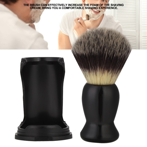 Svart akryl barberbørsteholder støtte skjeggbørstestativ Barberverktøy (holder)++/