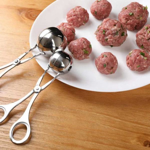 Kødbolletang i rustfrit stål - Form perfekte kødboller silver