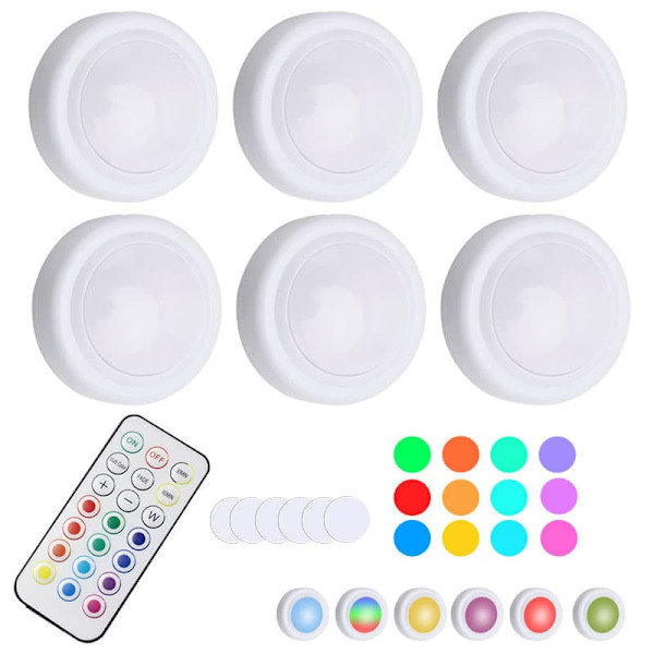 【BEMS】6-pack Wireless LED Spotlights with Remote Controls