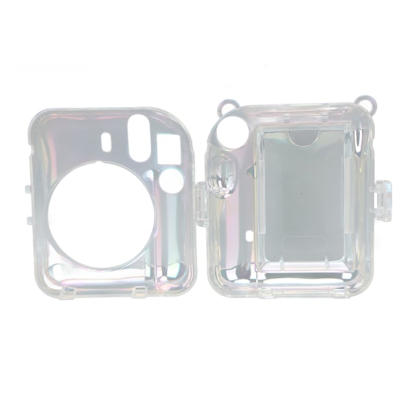 Kirkas case Fujifilm Instax Mini 12 PC:lle läpinäkyvä värikäs pikakameran suojaava case säädettävällä olkahihnalla ulkokäyttöön /