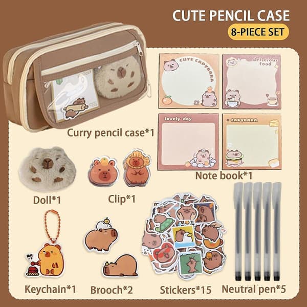 Capybara Plush Pen, Transparent Pen, Capybara