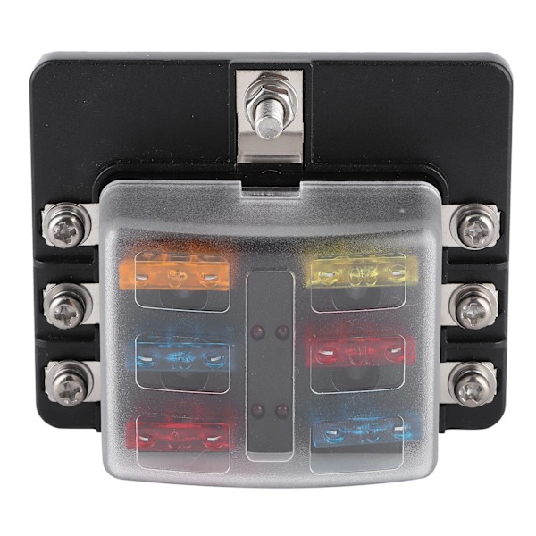 Sulakepesä PBT Box 6 Way Block Board LED-merkkivalolla Car Marine Boat Yatch -veneeseen
