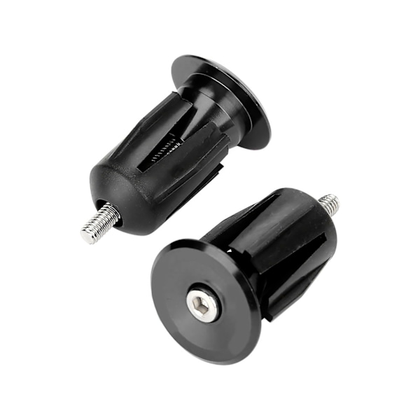 1 Pair Aluminum Alloy Bike Bicycle Handlebar Handle Grip Bar End Plug Cap Parts(Black)