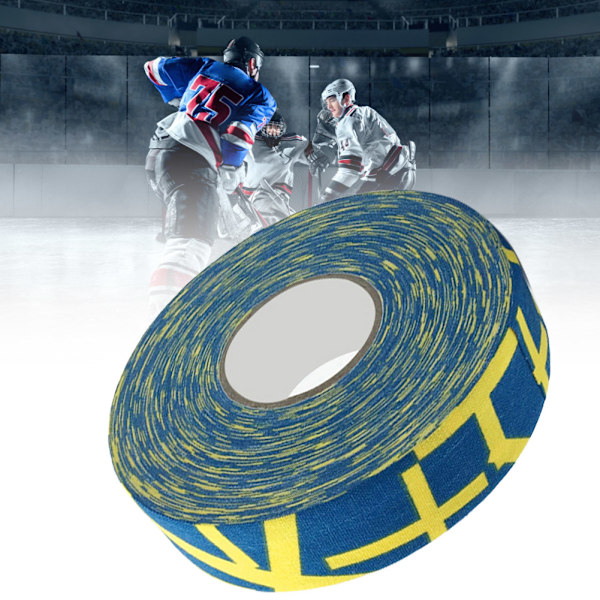 2,5 cm x 25 m Hockeybeskyttende Tape Sport Badminton Stangputer Hockeykøllebånd Gult Pluss-tegn