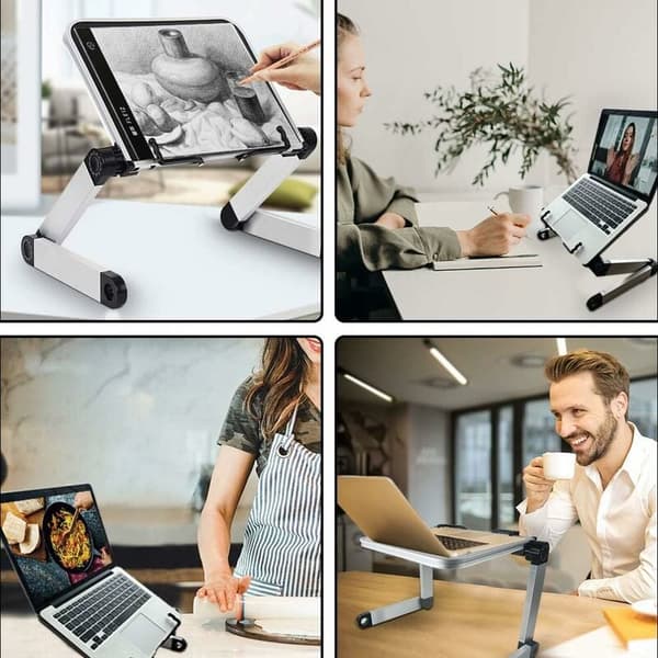 Bokställ Läsbordsbädd, Ergonomisk justerbar kokbokshållare, Bokhållare med flexibla gem, Läsställ