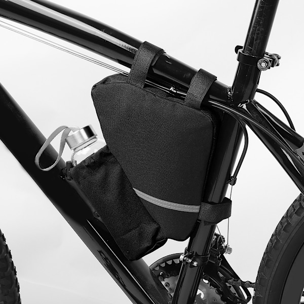 Cykel Reparations Sæt Værktøjstaske Cykelstativ Trekant Vandflaske Kande Tasker Cykel Tilbehør Sort