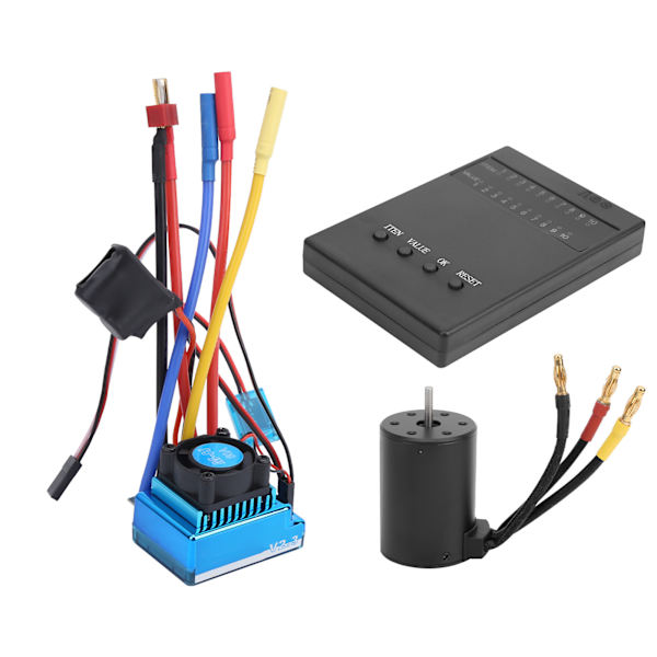 3650 2300KV Harjaton Moottori + 60A Harjaton ESC + Ohjelmointi Kortti 1:10 RC Auto Mallille