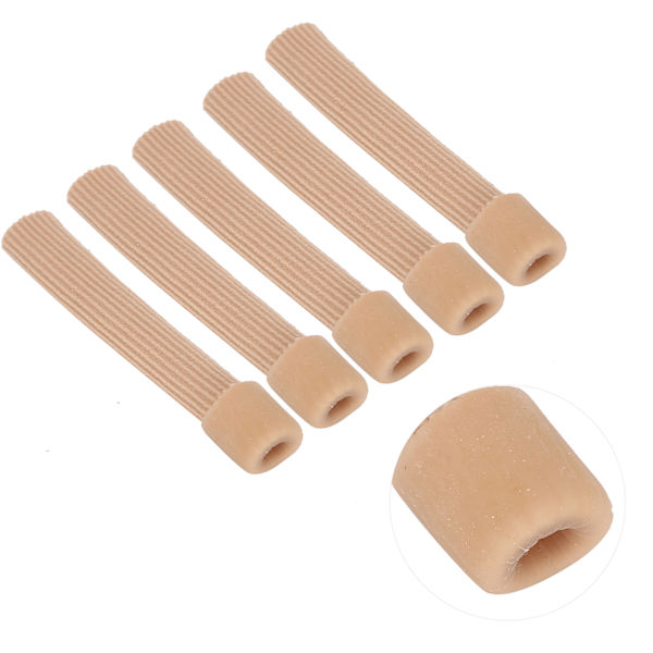 5 st Finger Toe Tube Tåhylsa Separator Pedikyr Hårdhud PU Gel Elastisk Tyg Tåskydd TubeS (15 x 2cm / 5.9 x 0.8in)