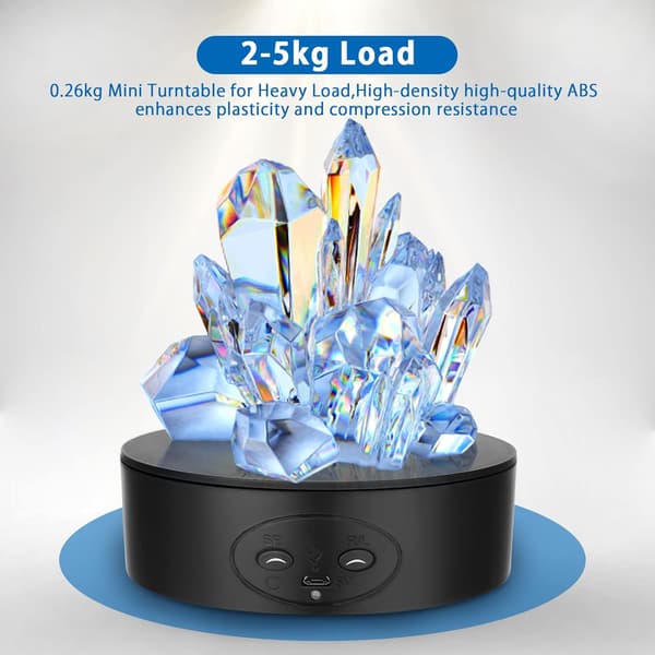 【BEMS】Electric Rotating Turntable, 13cm, 5kg Load, 360 Degree Electric Rotating Display Stand, Adjustable Speeds