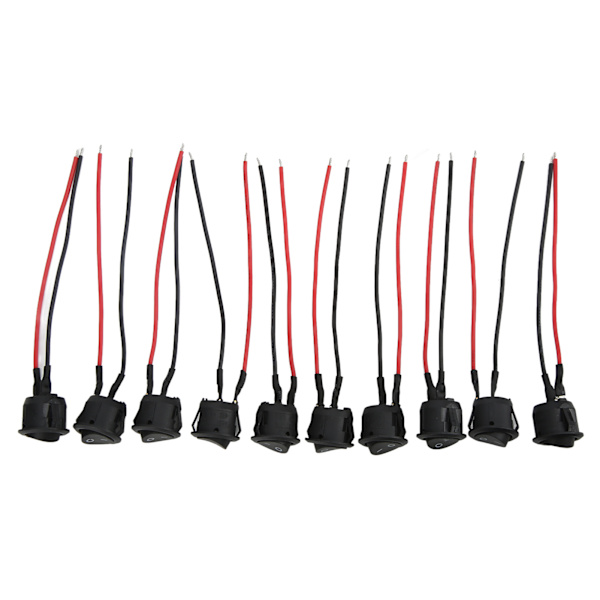 10 ST Vippströmbrytare 2Pin 250V/6A 125V/10A Universal för bilar Båtar Hushållsapparater