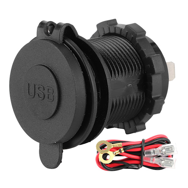 Billader Dobbel USB-port QC3.0 Hurtiglading med Touch Switch for 12‑24V Båt Motorsykkel ATV RV Grønn LED-indikator