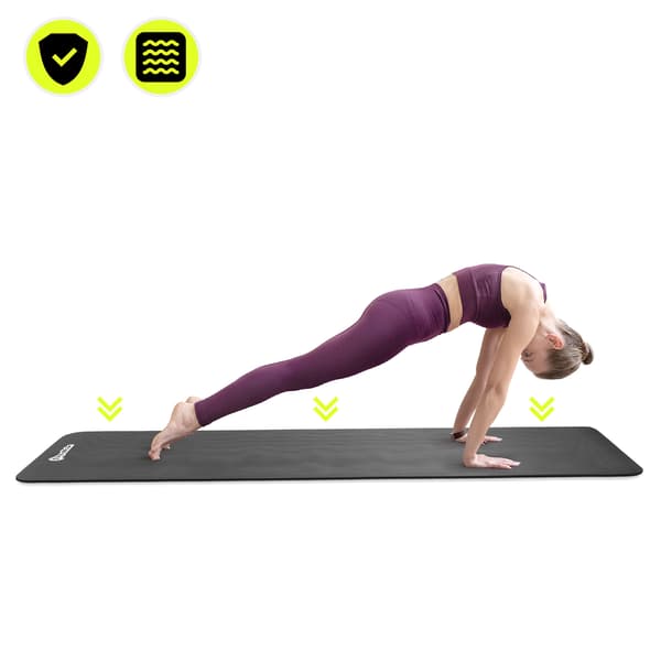【BEMS】Yogamåtte NBR 8 mm 183x61 cm med rem – HyperMotion sort