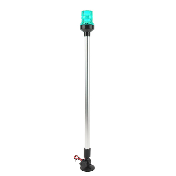 22 tommer LED Fold Down Bådsaglys 360 Grader Rundt Navigation Ankerslys med Aluminiumlegeringsbase til Yacht Skibe Grøn