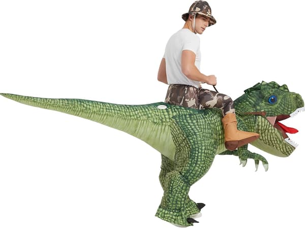【BEMS】Oppustelig dinosaurkostume, ridende T-Rex, oppustelig sjov fest