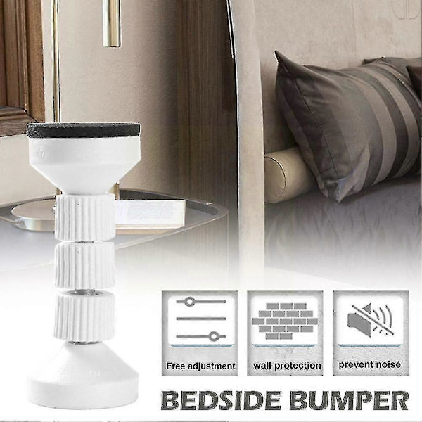【BEMS】Bed Frame Anti-shake Tool Threaded Adjustable Headboard Support Stopper White Stabilizer Telescopic Bedside