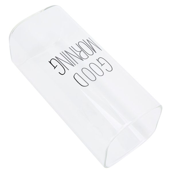 Innovativ Transparent Glas Kaffeekop Te Drikkeglas 400ml - Sort Etiket