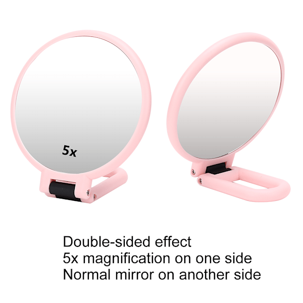 5X Suurennuslasinen Taittuva Säädettävä Kosmetiikkapiili Travel Portable Makeup Mirror Pink