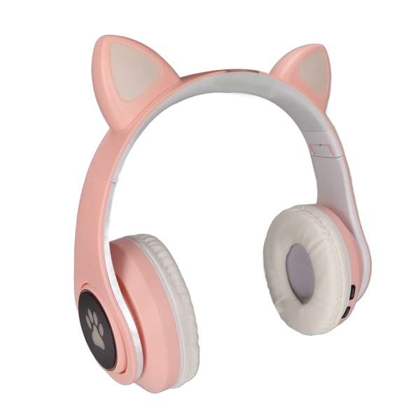 Glödande kattöron Bluetooth hörlurar Bas Vikbar trådlös huvudbonad Andningslampa Headset++