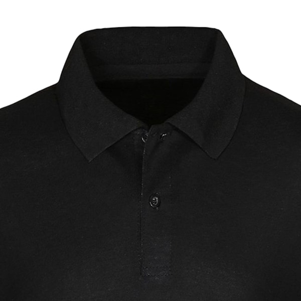 Miesten napillinen lyhythihainen paita musta puuvillainen polyesteri casual t-paita toimistotöihin musta L