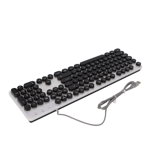 Mekanisk Gaming Tastatur RBG Bakgrunnsbelyst USB 104 Taster Kablet Retro Punk Datamaskintastatur for Laptop Svart