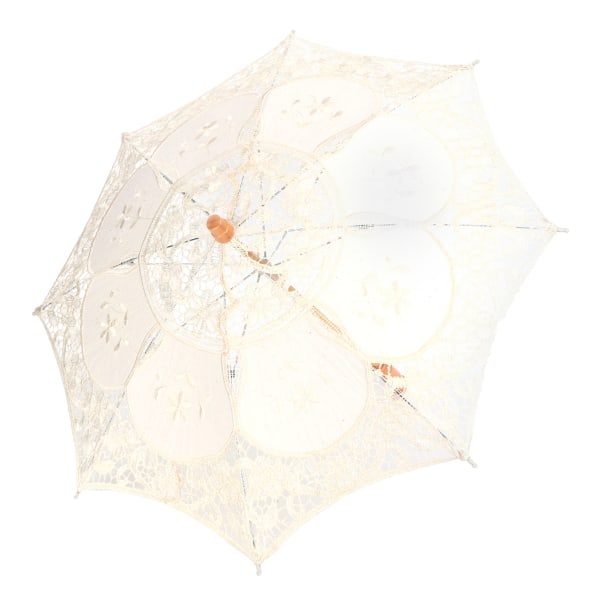 Spetsparaply Parasoll Vintage bröllopsparaply för fotokostym Festtillbehör L Beige/