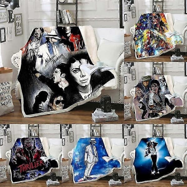 3D Michael Jackson kostume flannel tæppe blød sofa sengetæppe plaid gave Style 01 150*200cm