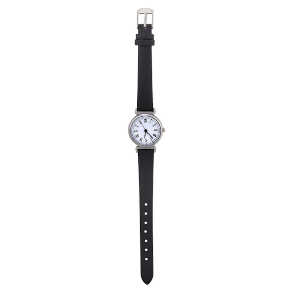 Exklusiv Liten Enkel Mode Kvinna Klocka Retro Läder Mini Armbandsur (Svart)