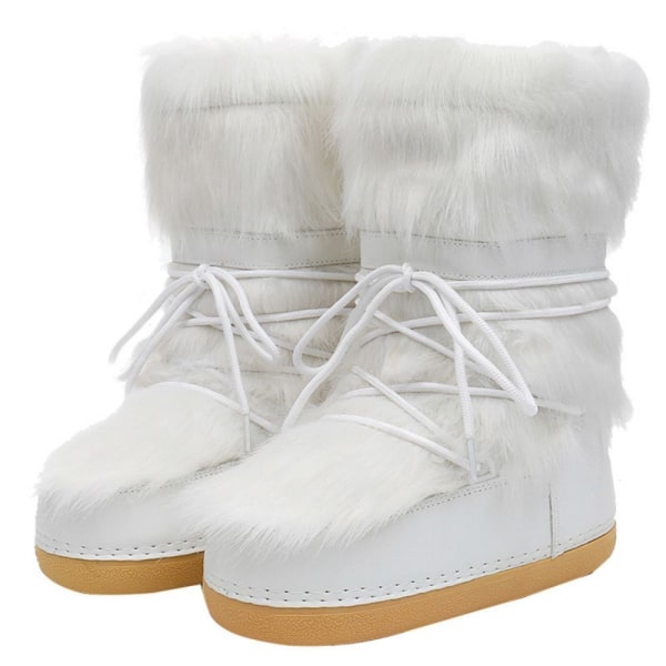 BE-2023 Winter European and American Mode Furry Space Boots-Weiß 38