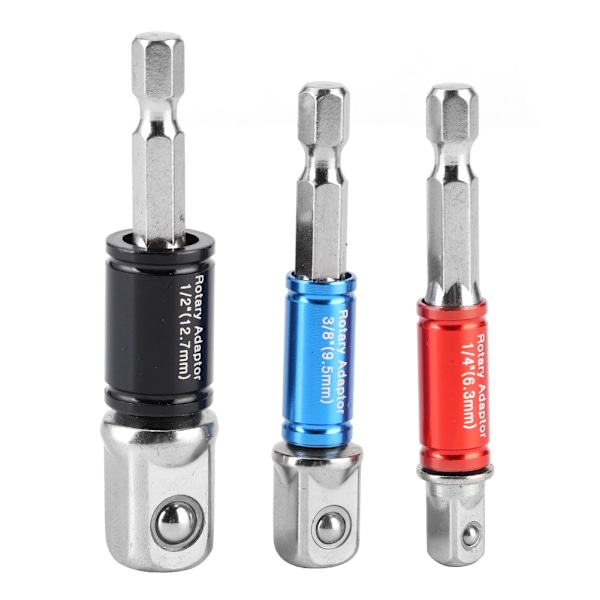 3 st/set sexkantsborrhylsa Adapter Drive Elektrisk slagskruvdragare 1/4in 3/8in 1/2in Typ C