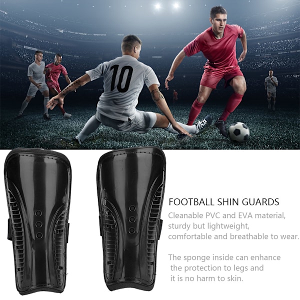 1 Par Voksen Barn Fodbold Sports Skinnebensskinner Fodbold Skinnebensskinner Ben Beskytter Sort