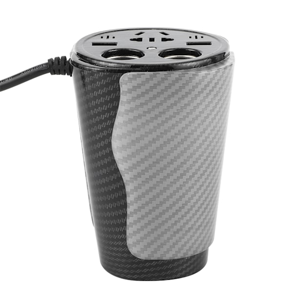 Bil-inverter 12V til 220V LED Power Converter Cup Kulfibertype Modificeret sinusbølge autoplader med 220V/10A stik