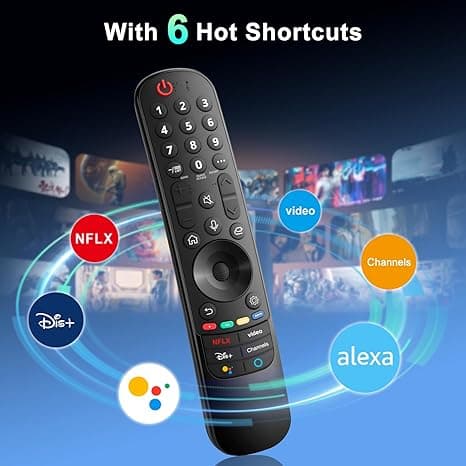 Magic Remote for LG Smart TV, replacement with pointer and voice, compatible with 2021-2024 UHD OLED QNED NanoCell 4K/8K TVs Voice-activated