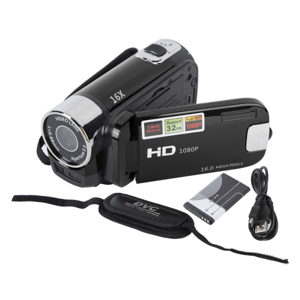 4K 48MP DV-kamera 2,7 tommer TFT roterbar skjerm 16x digital zoom videokamera med USB-kabel/