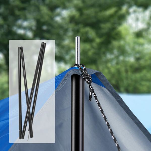 2m Utendørs Jerntelt Ly Shelter Canopy Støttende Folding Rod Pole for Vandring Camping