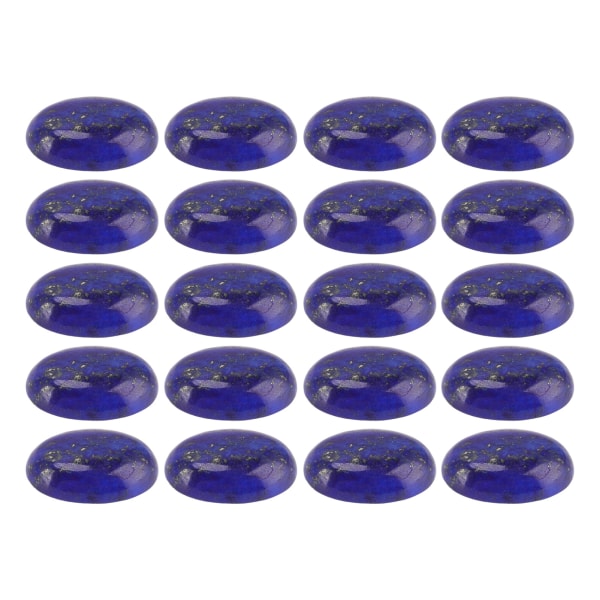 BEMS 20 st ovala platta cabochon lapis lazuli utsökt ring halsband DIY stenpärla för smyckestillverkning