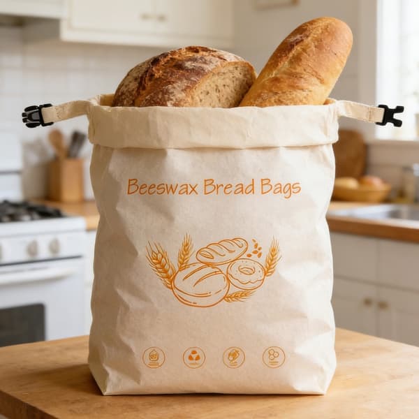 【BEMS】Practical Organic Beeswax Food Bag Compatible with Sustainable Kitchen, 2 2 D