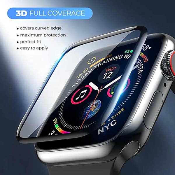 【BEMS】Apple Watch 4/5/6/SE 40mm näytönsuoja [3 kpl] 3D kaareva näytönsuoja musta black