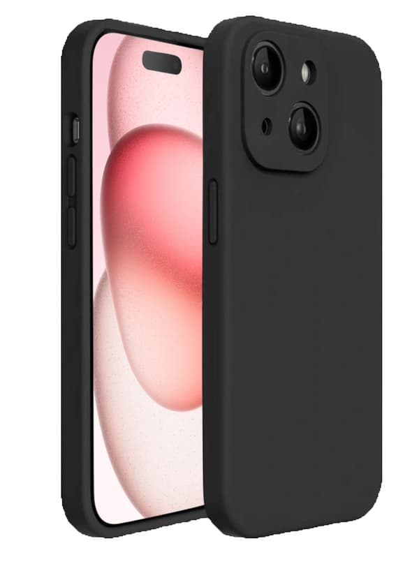 【BEMS】Kompatibel med iPhone 15 Matt Svart Deksel - Med Kamerabeskyttelse